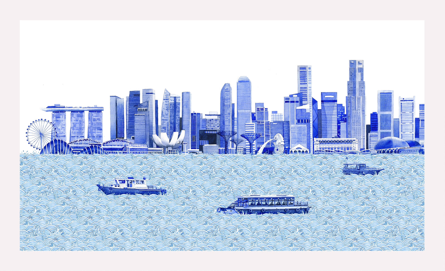 Singapore Skyline Cushion Cover